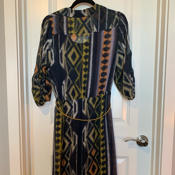 Charlie Jade Abstract Multi-Color Silk Maxi Dress - Picture 13 of 16